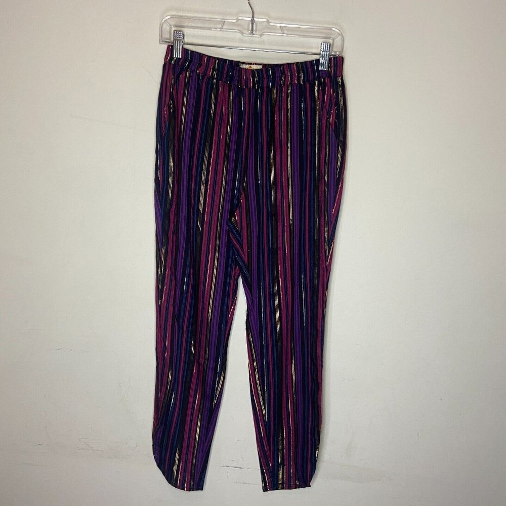 Marine Layer Allison Pant Womens XL Purple Colorful Stripe Holiday Party Sparkle